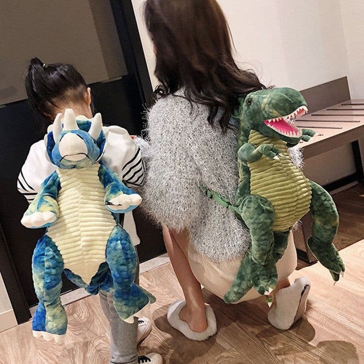 image-Dinosaur Plush Backpack for Children Cartoon Toy Bag