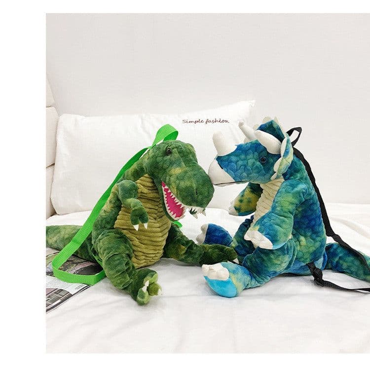image-Dinosaur Plush Backpack for Children Cartoon Toy Bag