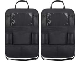 image-Car Seat Back Organizer Storage Bag Oxford Cloth Black