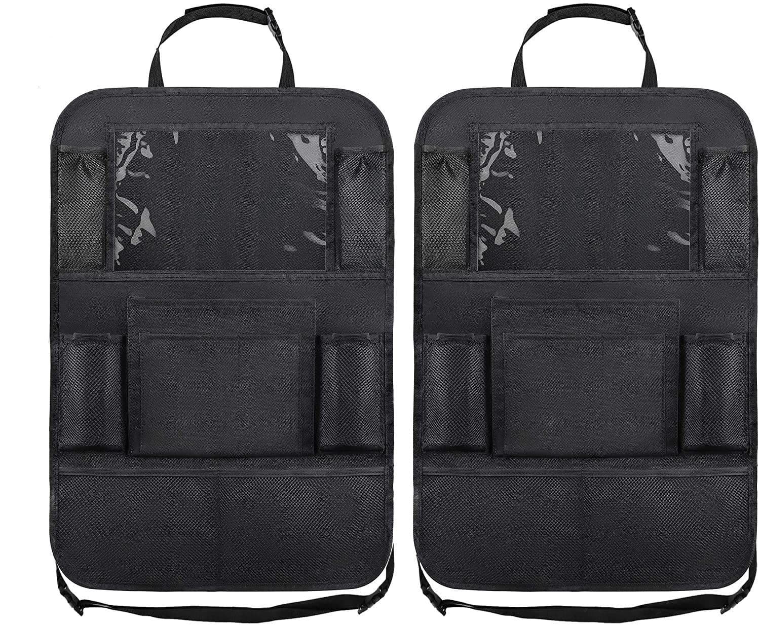 image-Car Seat Back Organizer Storage Bag Oxford Cloth Black
