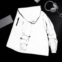 image-Men's Reflective Zipper Windbreaker Jacket