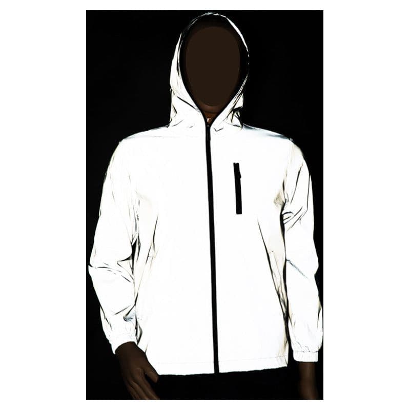image-Men's Reflective Zipper Windbreaker Jacket