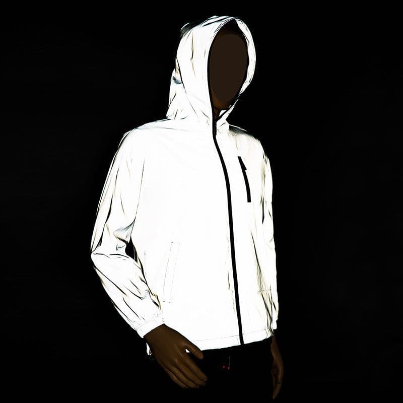 image-Men's Reflective Zipper Windbreaker Jacket