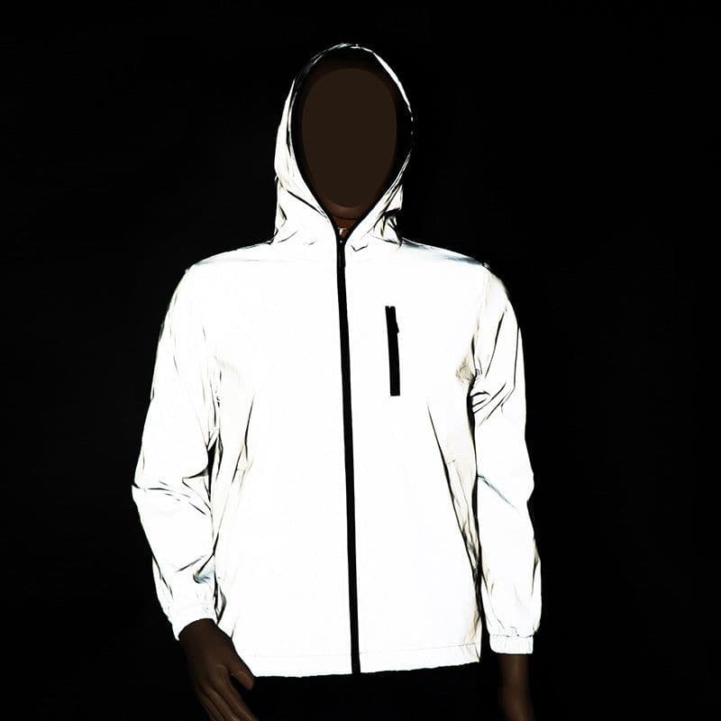image-Men's Reflective Zipper Windbreaker Jacket