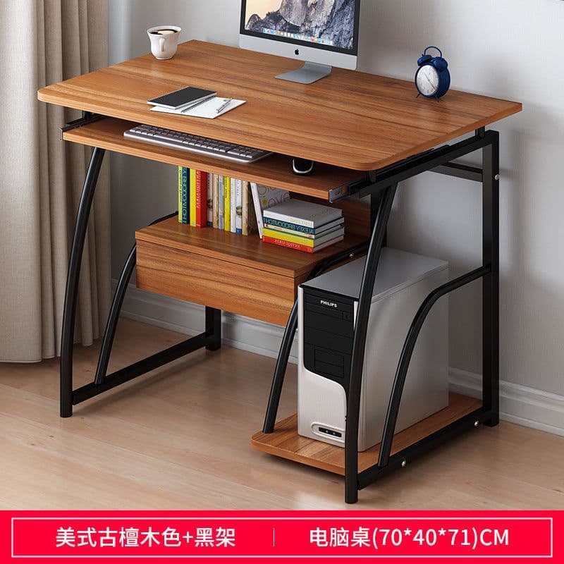 image-Simple Modern Computer Desk 60cm North American Black Walnut