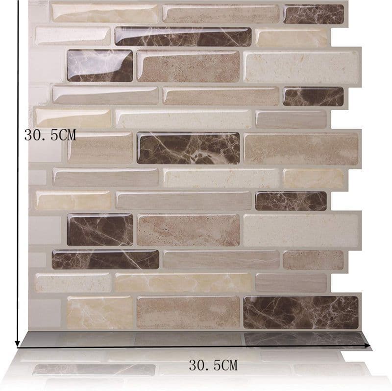 image-3D Mosaic Self-Adhesive Wall Sticker Kitchen Bathroom Oil-Proof