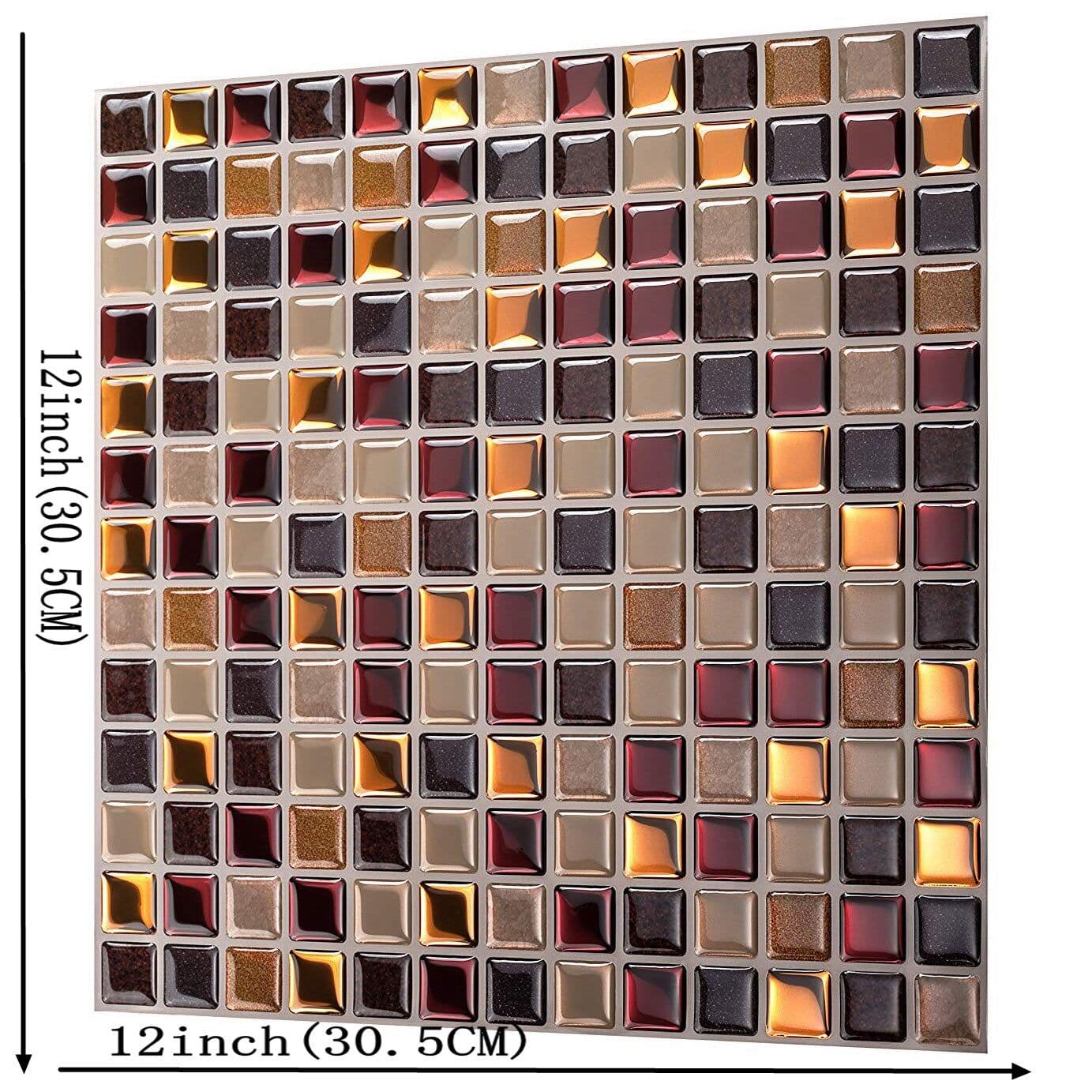 image-3D Mosaic Self-Adhesive Wall Sticker Kitchen Bathroom Oil-Proof