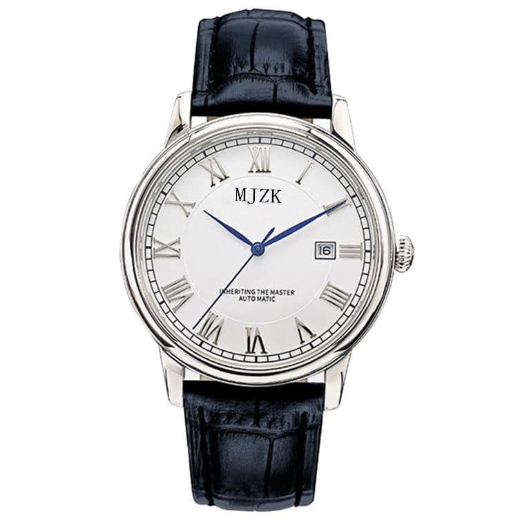 image-MJZK Men's Quartz Watch Brown Leather Strap 40.5mm Waterproof