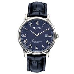 image-MJZK Men's Quartz Watch Brown Leather Strap 40.5mm Waterproof