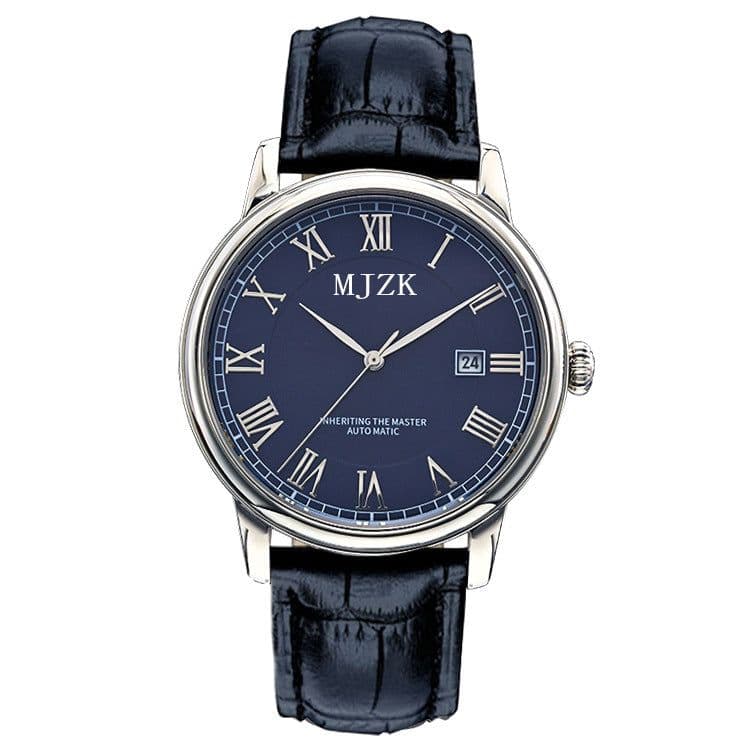 image-MJZK Men's Quartz Watch Brown Leather Strap 40.5mm Waterproof
