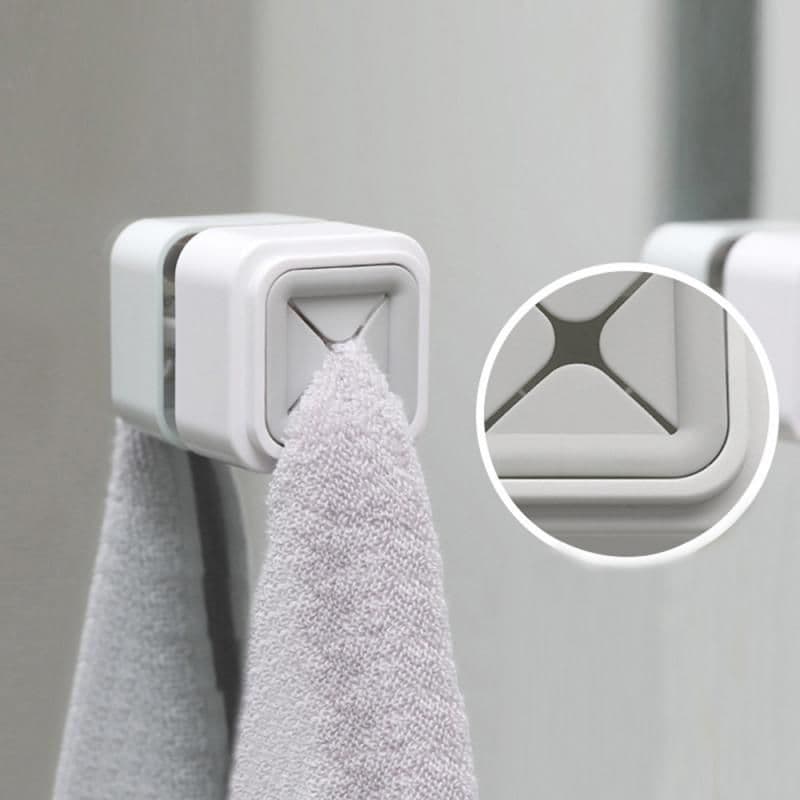 image-Japanese Style Non-Perforated Plastic Towel Rack Kitchen Gray