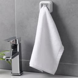 image-Japanese Style Non-Perforated Plastic Towel Rack Kitchen Gray