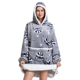 image-Flannel TV Blanket Hooded Wearable Throw Oversized