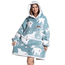 image-Flannel TV Blanket Hooded Wearable Throw Oversized