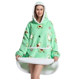 image-Flannel TV Blanket Hooded Wearable Throw Oversized