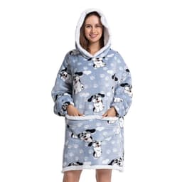 image-Flannel TV Blanket Hooded Wearable Throw Oversized
