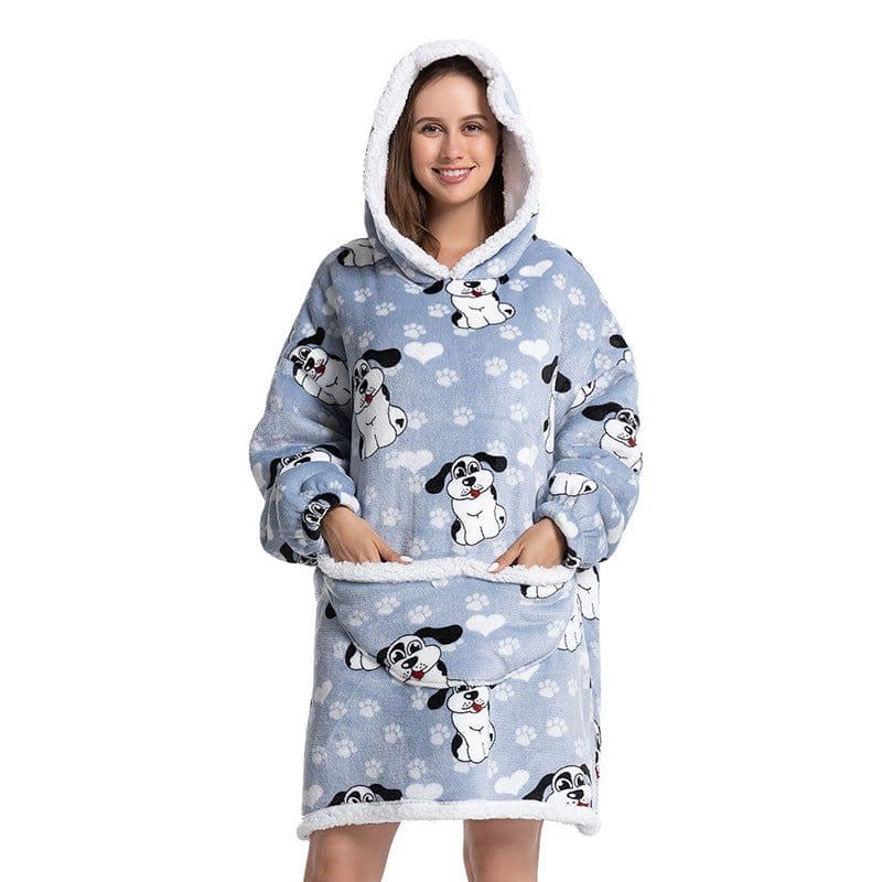 image-Flannel TV Blanket Hooded Wearable Throw Oversized