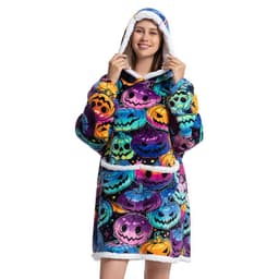image-Flannel TV Blanket Hooded Wearable Throw Oversized