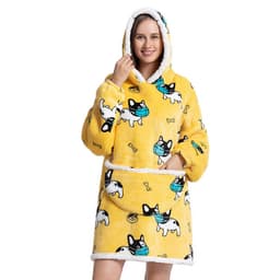 image-Flannel TV Blanket Hooded Wearable Throw Oversized