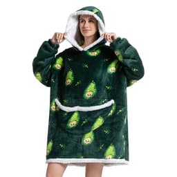 image-Flannel TV Blanket Hooded Wearable Throw Oversized