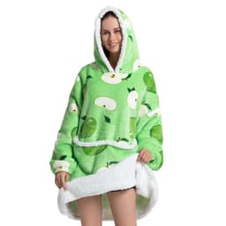 image-Flannel TV Blanket Hooded Wearable Throw Oversized