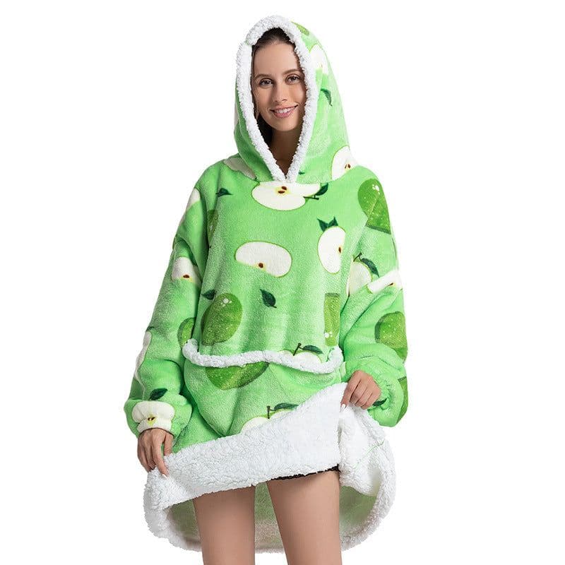 image-Flannel TV Blanket Hooded Wearable Throw Oversized