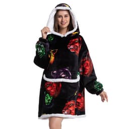 image-Flannel TV Blanket Hooded Wearable Throw Oversized