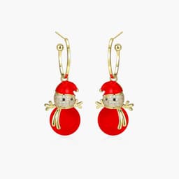 image-S925 Silver Needle Christmas Earrings Asymmetrical Holiday Gift