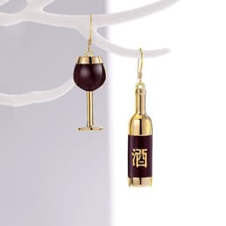image-S925 Silver Needle Christmas Earrings Asymmetrical Holiday Gift