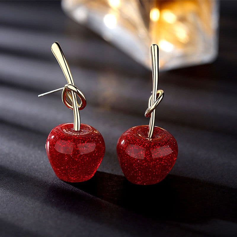 image-S925 Silver Needle Christmas Earrings Asymmetrical Holiday Gift