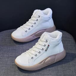 image-Women's Platform Canvas Sneakers Lace-Up Casual Shoes 5895