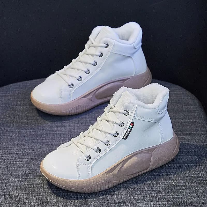 image-Women's Platform Canvas Sneakers Lace-Up Casual Shoes 5895