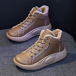 image-Women's Platform Canvas Sneakers Lace-Up Casual Shoes 5895