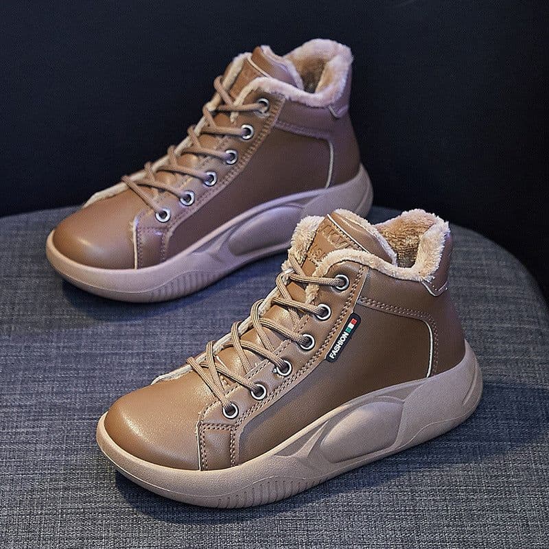 image-Women's Platform Canvas Sneakers Lace-Up Casual Shoes 5895