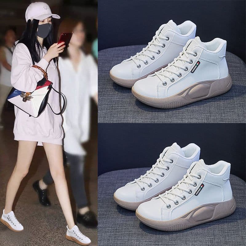 image-Women's Platform Canvas Sneakers Lace-Up Casual Shoes 5895