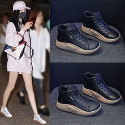image-Women's Platform Canvas Sneakers Lace-Up Casual Shoes 5895