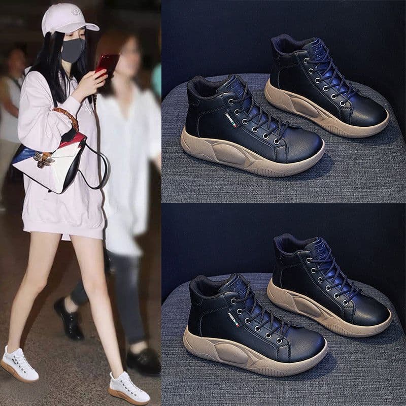 image-Women's Platform Canvas Sneakers Lace-Up Casual Shoes 5895