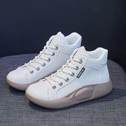 image-Women's Platform Canvas Sneakers Lace-Up Casual Shoes 5895