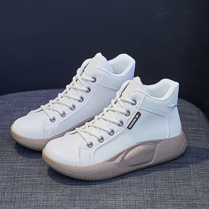 image-Women's Platform Canvas Sneakers Lace-Up Casual Shoes 5895