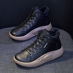 image-Women's Platform Canvas Sneakers Lace-Up Casual Shoes 5895