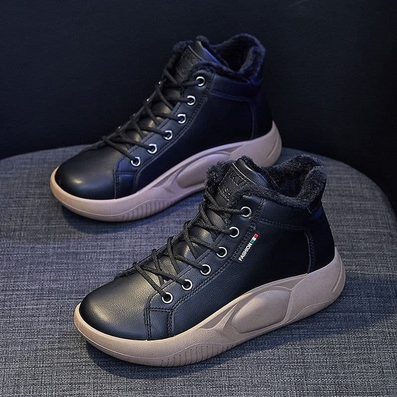 image-Women's Platform Canvas Sneakers Lace-Up Casual Shoes 5895