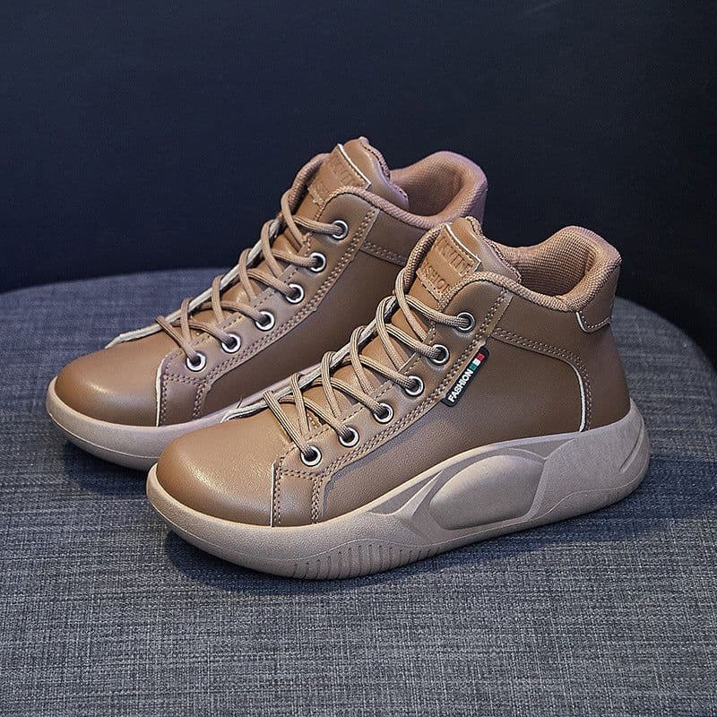 image-Women's Platform Canvas Sneakers Lace-Up Casual Shoes 5895