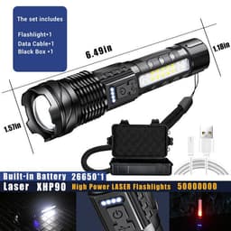 image-Xinsitepower GT10 White Laser Flashlight Waterproof 500m Range
