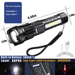 image-Xinsitepower GT10 White Laser Flashlight Waterproof 500m Range