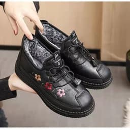 image-Women's Winter Snow Boots Low Cut PU Waterproof Non-Slip Shoes