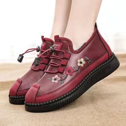 image-Women's Winter Snow Boots Low Cut PU Waterproof Non-Slip Shoes