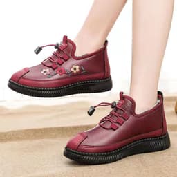 image-Women's Winter Snow Boots Low Cut PU Waterproof Non-Slip Shoes