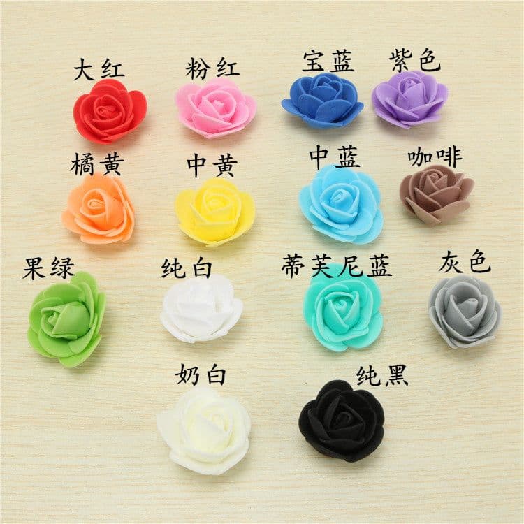 image-3.5cm PE Foam Rose Flower Heads for DIY Crafts