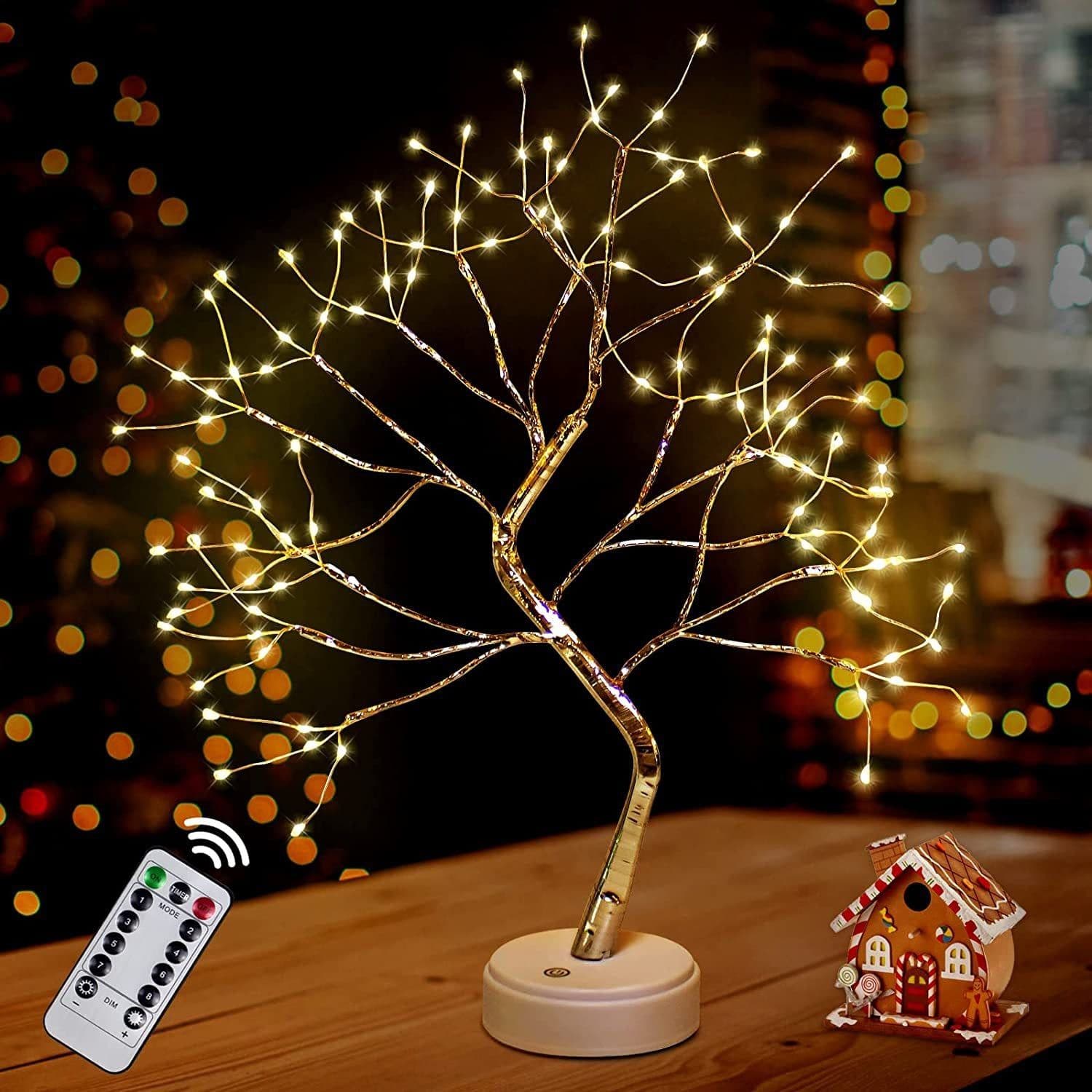 image-Cai Ling LED Tree Light 108 Bulbs Pink Rose Flower Decorative