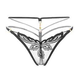 image-Women's Open Crotch Thong with Pearl Detail One Size